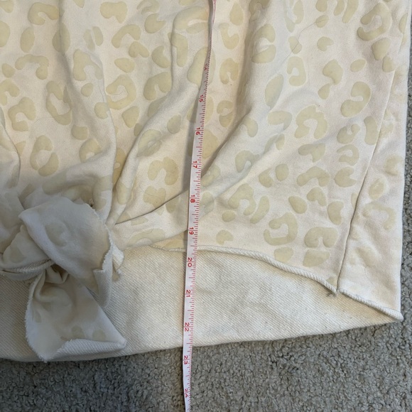 Jackson Rowe Arose Sweatshirt Cream Leopard Print Tie Front Cotton Sweatshirt - Picture 15 of 15